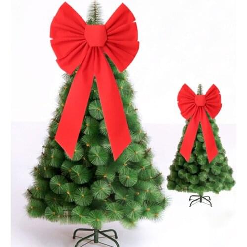 Red Bow Velvet Christmas Bows Hanging Holiday Xmas Bows for Christmas Wreaths Decoration or Tree Toppers Indoor and Outd