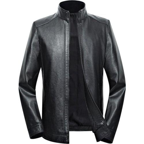 Large size mens leather jacket 5XL 6XL 7XL 2021 spring and autumn zipper male sheep leather leather jacket father jacket