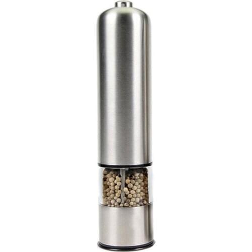 New Electric Salt Pepper Grinder with Metal Stand Automatic Kitchen Spice Stainless Pepper Shaker Accessories Mill Steel Mi A8A3