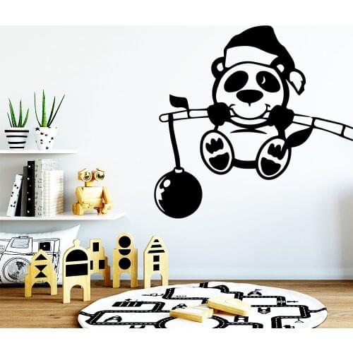 Cartoon panda Wall Art Decal Wall Stickers Pvc Material Living Room Children Room Background Wall Art Decal