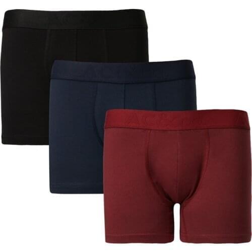 Mens Claret Red-Navy Blue-Black Boxer Pack of 3
