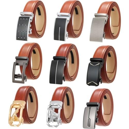 Plyesxale Red Brown Leather Belts For Men Classic Luxury Designer Brand Leather Cowskin Waist Belt Strap Male Top Quality B479