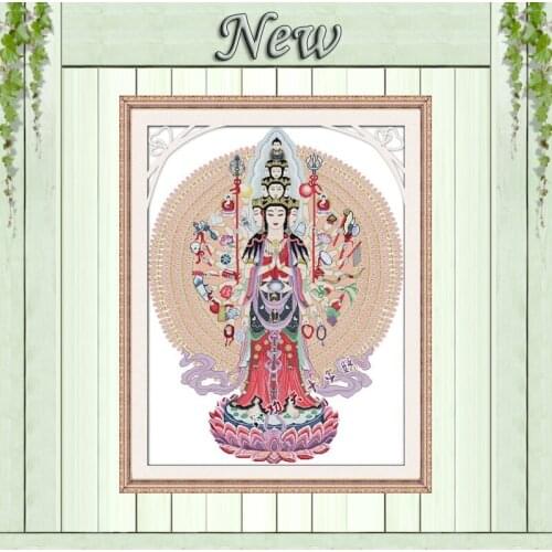 Thousand-Hand Kwan-yin decor painting counted print on canvas DMC 11CT 14CT Chinese Cross Stitch kits embroidery needlework Sets