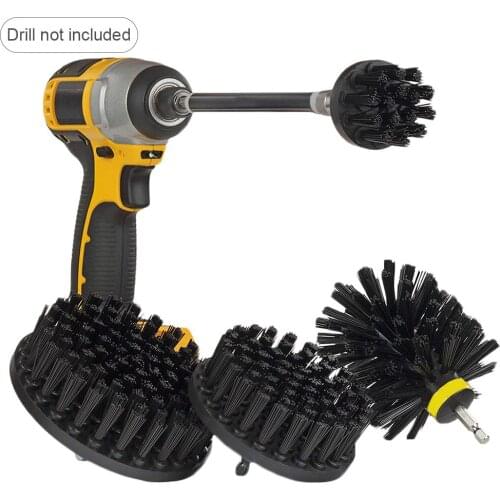 5 PCS Drill Brush Scrub Kit Set Motorcycle Accessories With Extension Rod For Car Cleaning Deck Seats Boat Seat Carpet Fabric