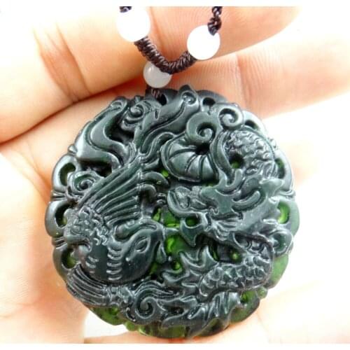 Natural stone Quartz crystal hand-carved statue of Phoenix amulet amulet amulet Pendant for diy Jewelry making necklace A3