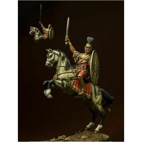 New Unassembled 1/24 75MM ancient Soldier (WITH HORSE ) Resin Figure Unpainted Model Kit