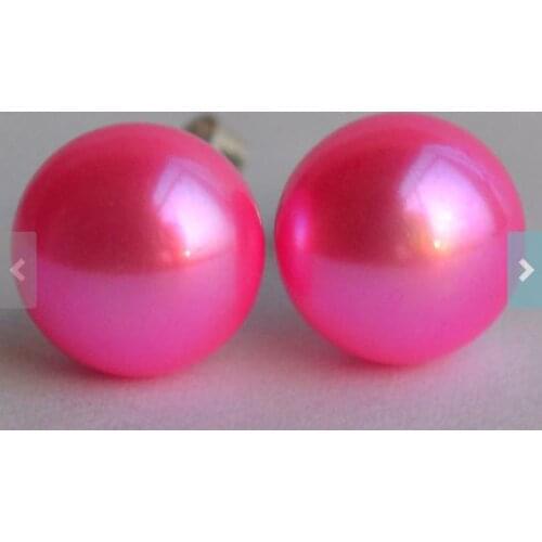 New Arrival Favorive Stud Pearl Earring 8mm Pink Color Freshwater Pearl S925 Sterling Silver Fine Jewelry Charming Women Gift