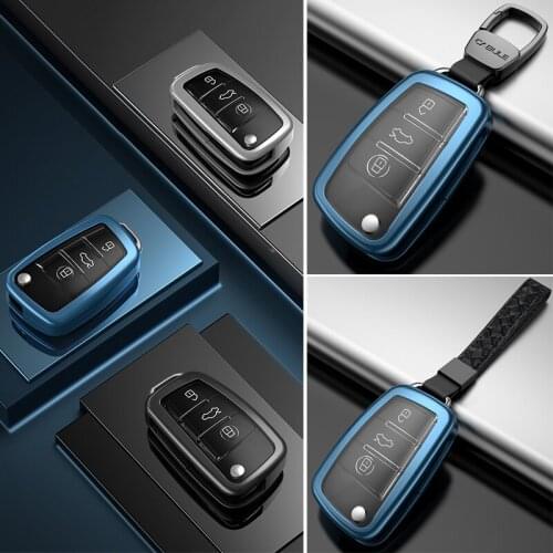 Comprehensive New Upgrade Key Shell Aluminum Alloy TPU Keychain For Cars Key accessories Cover For Audi A6L A4L Key Case