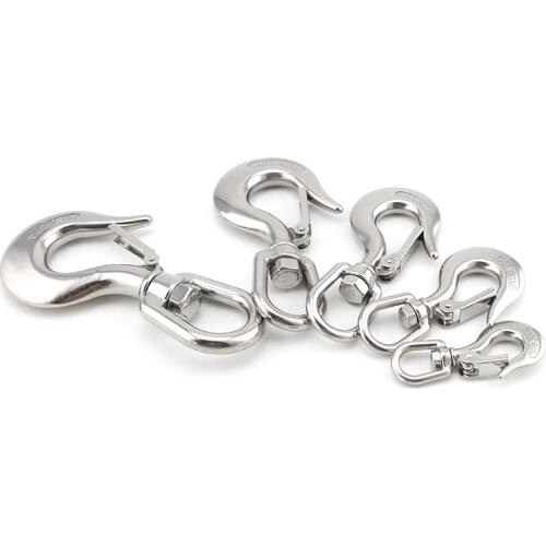 304 Stainless Steel Swivel Snap Hook Cargo Hook Grab Hook Rotating Ring Hook Pull Hook Load-Bearing Cargo Hook