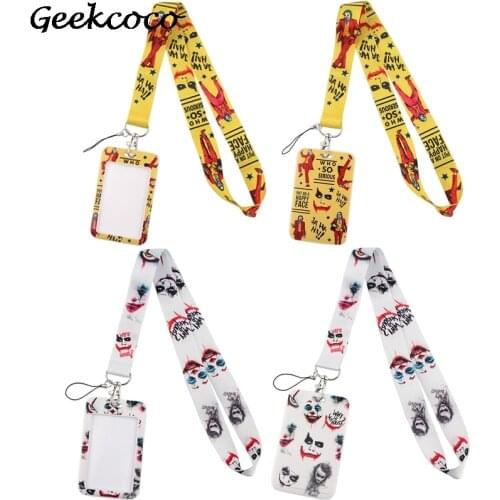 J2244 Horror Clown Card Holders Mobile Phone Neck Strap For Keys ID Card For USB Badge Holder DIY Hang Rope