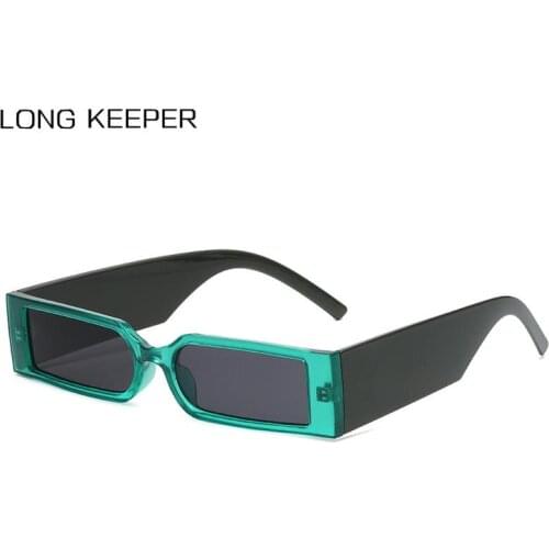 Fashion Rectangle Colorful Women Sunglasses Retro Brand Designer Wide Legs Eyewear Shades UV400 Men Square Sun Glasses Oculos