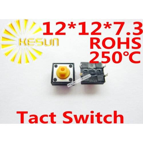 500PCS DIP 12X12X7.3MM Tactile Tact Push Button Micro Switch Momentary ROHS
