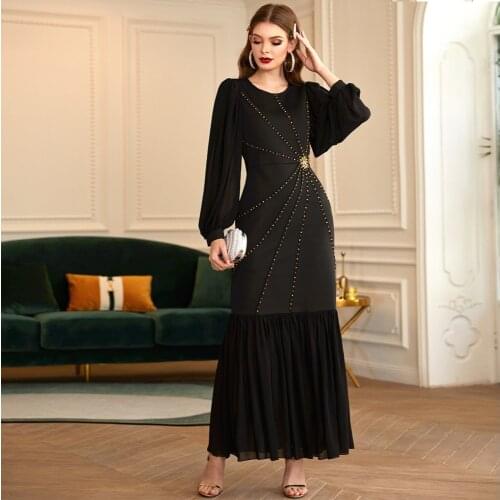 Black Dresses Abayas For Women Robe Longue Djellaba Femme Kaftan Abaya Dubai Turkey Islam Muslim Long Dress Caftan Marocain Aid