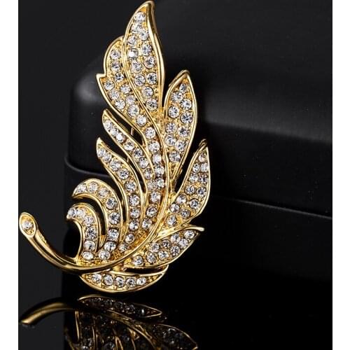 1Pc Leaf Brooch Metal Vintage Women Girl CharmingExquisite Collar Lapel Pin Fashion Jewelry Party Garment Accessories