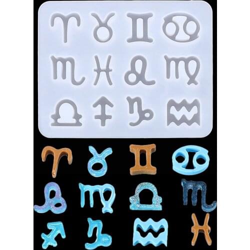 12 Horoscopes Silicone Casting Molds Jewelry Tools For DIY Resin Horoscopes Pendants Keychain Uv Epoxy Art Craft Handmade Making