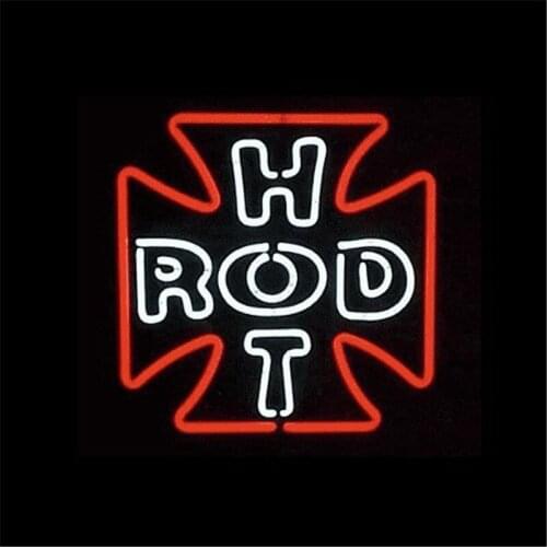 17*14" HOT ROD NEON SIGN Signboard REAL GLASS BEER BAR PUB Billiards display Restaurant Shop christmas Light Signs