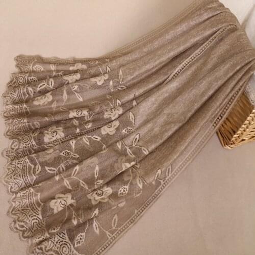 2019 Fashion Plain Embroider Floral Viscose Shawl Scarf Lady High Quality Lace Chain Wrap Neck Stole Muslim Hijab Snood 180*75Cm
