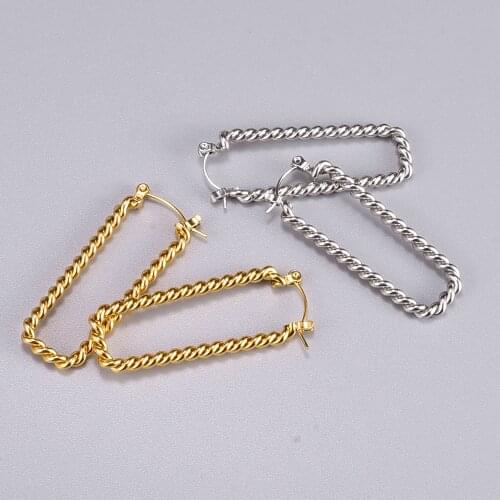 Amaiyllis 18k Gold Minimalist Geometric Hollow Square Earrings Golden Drop Earrings For Women Fashion Jewelry