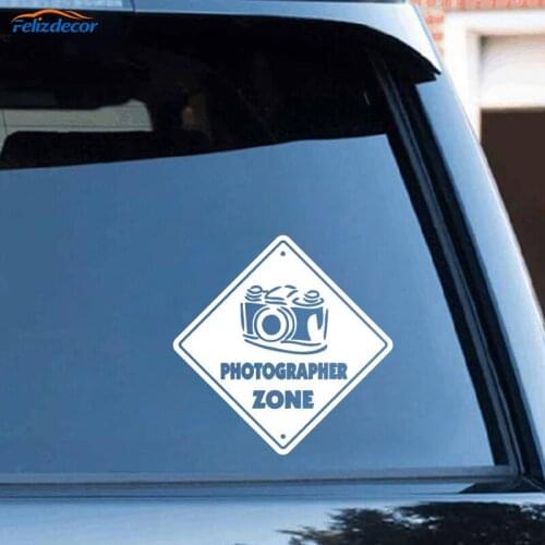 Black/Silver 18CM*18CM Photographer Zone Camera Lens Film Vinyl Car Sticker For Car Window Decor Waterproof Decal C867