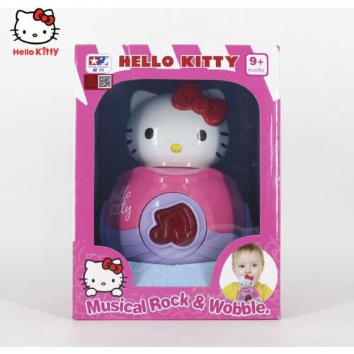 Hellokittys Musical Rock Wobble Rattle Toy for Baby Gifts Light Music Pretend Play Cute Doll