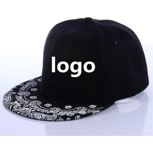 Custom Logo Cashew Snapback Hats for Men Paisle Dance Hip Hop Caps Profile Adjustable Snapback Hat Baseball Bone Truck Cap