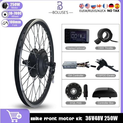 Ebike Conversion Kit 16-29Inch 700C Wheel 36V 48V 250W Front e-bike e Bike Wheel Hub Motor Electric Bicycle Conversion Kit