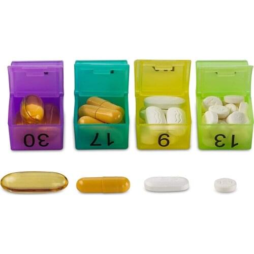 1 PCS 4 Row 28 Squares Weekly 7 Days Tablet Pill Box Holder Medicine Storage Organizer Container Case