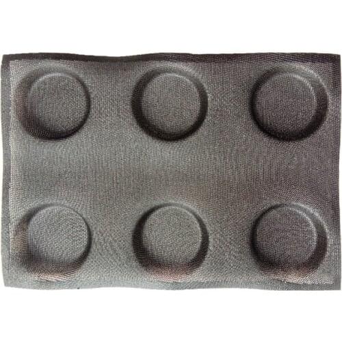 Glass Fiber Silicone Round Bread Mold Various Hamburger Cookie Puff Black Porous Mould Cake Tart Pan Non Stick Bake Tools