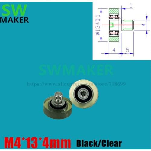 M4*13*4mm UMBH4-13 polyurethane molding bearing Stainless steel screw rod bearing type pulley 684 M4 package