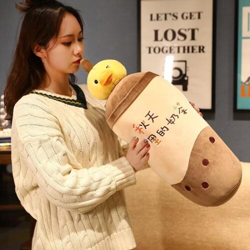 Cute Unicorn Bear Doughnut Plush Pillow Stuffed Soft Plushie Duck Bubble Tea Shaped Pillow Cushion Birthday Gifts for Kids Girls