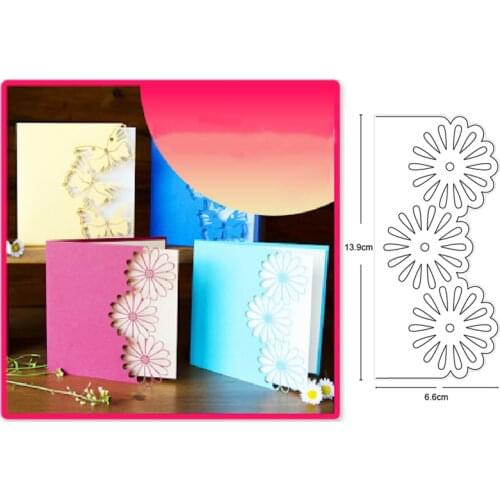 3Pcs Flower Daisy Frame Metal Cutting Dies Stencil Dies For DIY Dies Scrapbooking Embossing Die Cut Paper Card Making Caft Dies