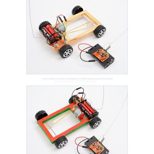 New remote control 4x4 primary science and technology small diy creative small invention assembling model materials wholesale