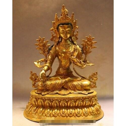 Wholesale factory 13 Tibet Bronze 24K Gold White 7 Eyes Tara Spirit Of Compassion Goddess Buddha AE1024 AB1025