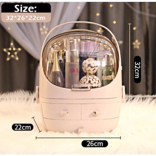 Plastic Makeup Storage Box Portable Cosmetic Organizer Large Make Up Container Bathroom Storage Case Desktop Sundry