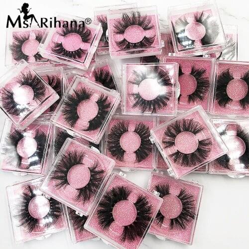 25MM Cruelty-Free Mink Lashes Makeup Beauty Wholesale Lash Packaging Boxes Dramatic Natural 5D Mink Lashes Bulk False Eyelashes