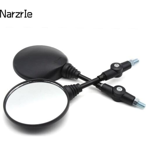 Foldable Motorcycle Mirrors Universial Round 10mm Motorbike Rearview Black Handle Bar End Side Mirrors Motorcycle Accessories