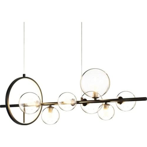 Modern Chandelier Led Glass Balls for Living Room Bedroom Kitchen Nordic Pendant Lamp Decoration Home Indoor Lighting Long Black