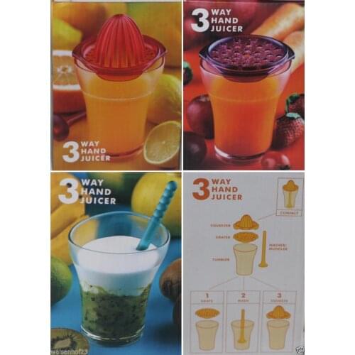 3 WAY HAND JUICER 3 IN 1 Lemon fruit juice cup The grinding cup of mashed fruit