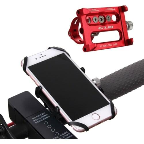 GUB G-86 G86Universal Bicycle Phone Holder Aluminum Bike Cycling Mount Bracket Stand For Mobile Phone Cellphone With Rubber Band