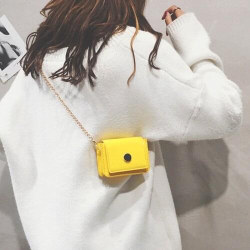 DOYUTIG Brand 2020 New Arrival Pu Leather Mini Metal Chains Flap For Women Fashion Summer Design Crossbody Bags Little Bag F762