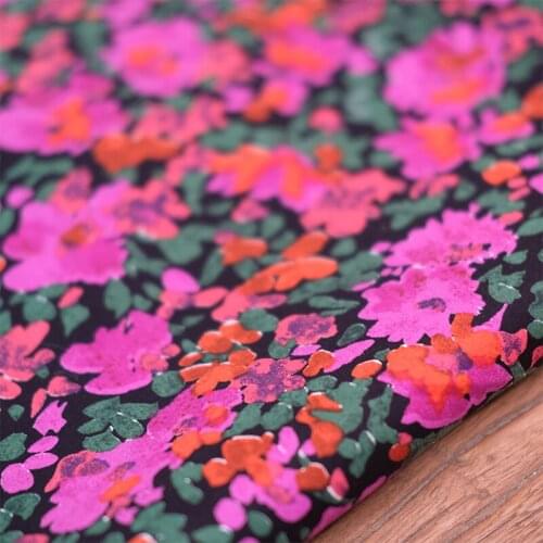 150cm Width Hand DIY mouth gold bag cloth bag cloth Japanese idyllic wind small floral polyester cotton soft dress thin fabric