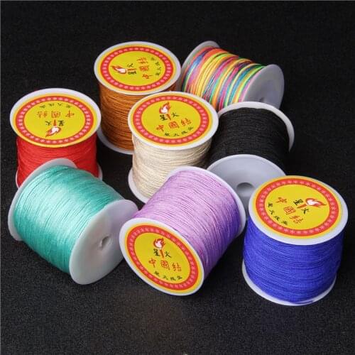 0.8mm Colorful Nylon Cord Thread Chinese Knot Macrame Cord Bracelet Braided String DIY Tassels Beading String Thread 100Meters