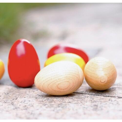 2pcs Wooden Sand Eggs Children Kids Baby Shape Early Educational Toys Gifts Solid Color Surface Smooth Eco-friendly Comfor Grip