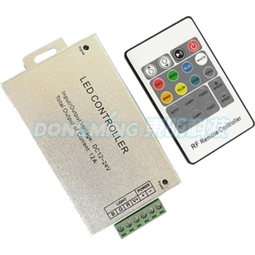 288W DC5-24V led strip 5050 3528 rgb remote controller, Aluminum shell 20key RF wireless controller, led mini control