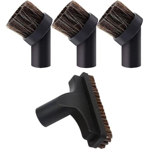 4 Pcs Horsehair Bristle Vacuum Attachments Dusting Brush Replacement, Corner/Track Cleaning Tools,Inner Dia 32mm,2 Style