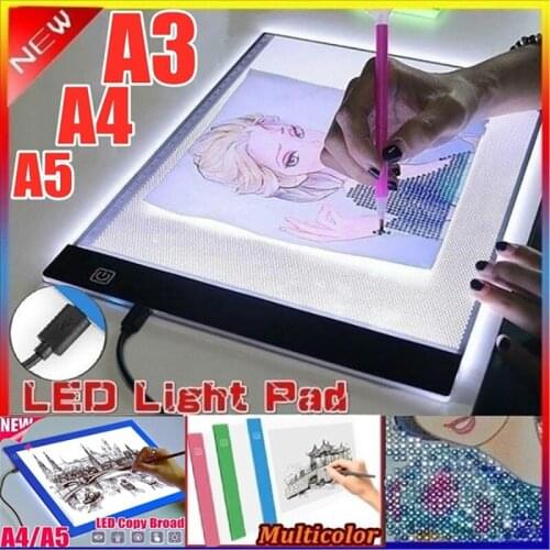 A4 USB Powered Ultra-thin LED Drawing Board Aritist Tattoo Stencil Board Light Box Tracing Drawing Pad Table 3 Level Dimming