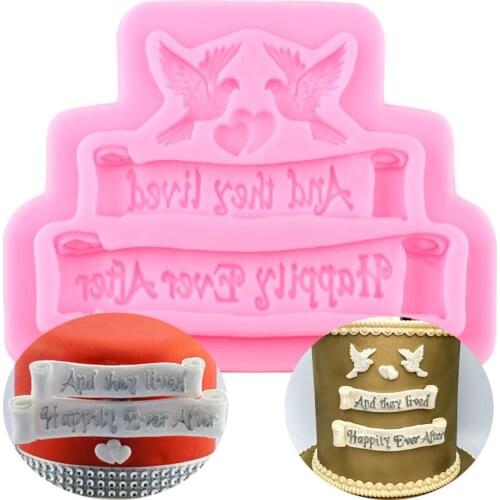 Dove alphabet Silicone Mold Cake Border Fondant Mold DIY Baby Birthday Cake Decorating Tools Candy Clay Chocolate Gumpaste Mould