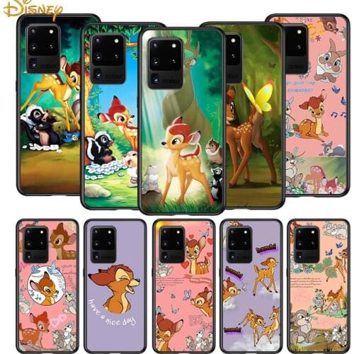 Disney Fawn Bambi for Samsung S20 FE Ultra Plus A91 A81 A71 A51 A41 A31 A21S A72 A52 A42 A02S Soft Black Phone Case