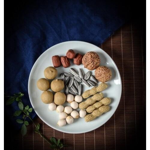 Jingdezhen Tea Pet Ornaments Study Pen Holder Chopstick Holder Ceramic Peanuts Melon Seeds Simulation Red Dates Walnuts Tea Set