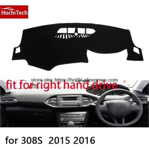 For Peugeot 307 308 308s right hand drive dashboard mat Protective pad black car-styling Interior Refit Sticker Mat products